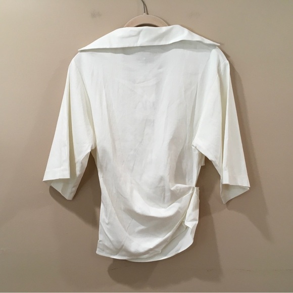 Zara cropped top white Cotton Linen Cut Out Twist size Xs - Picture 2 of 11
